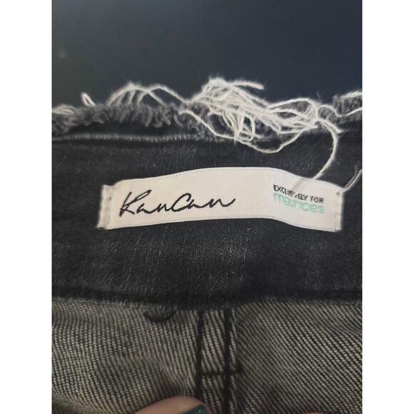 KanCan Skinny Plus High Rise Frayed Waist and Hem Black Jean Size 18 - Picture 5 of 8